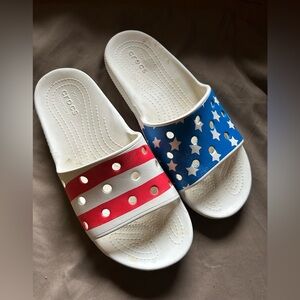 Croc Adult Red/Blue Slide Sandal